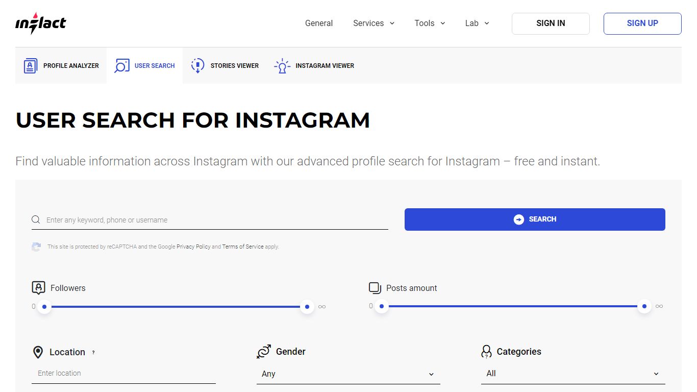 FREE Instagram Profile Search - Inflact