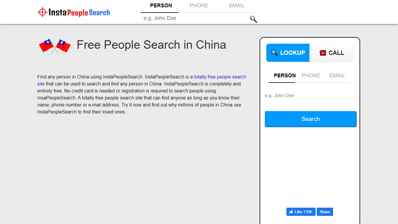 Free People Search for China | China People Finder | InstaPeopleSearch