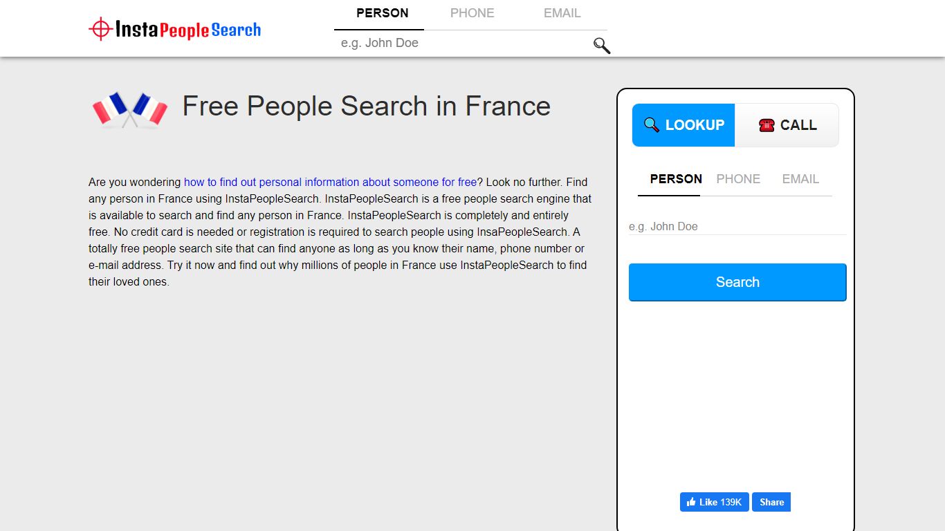 Free People Search for France | France People Finder | InstaPeopleSearch